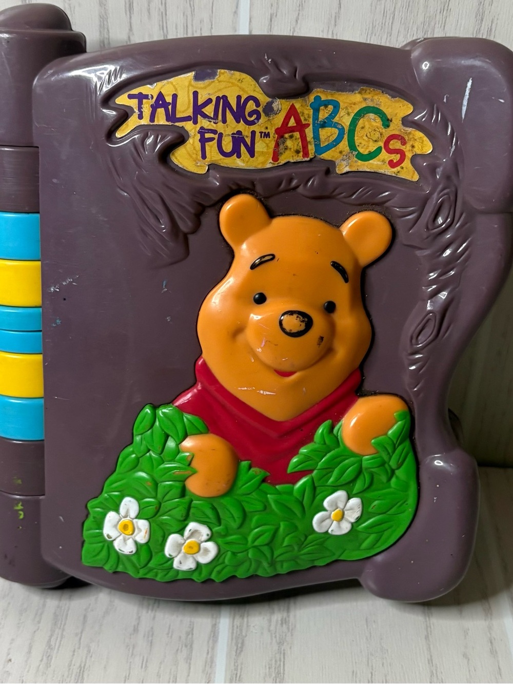 Vintage Winnie the Pooh baby toy 1998 Talking Interactive Learning Book
